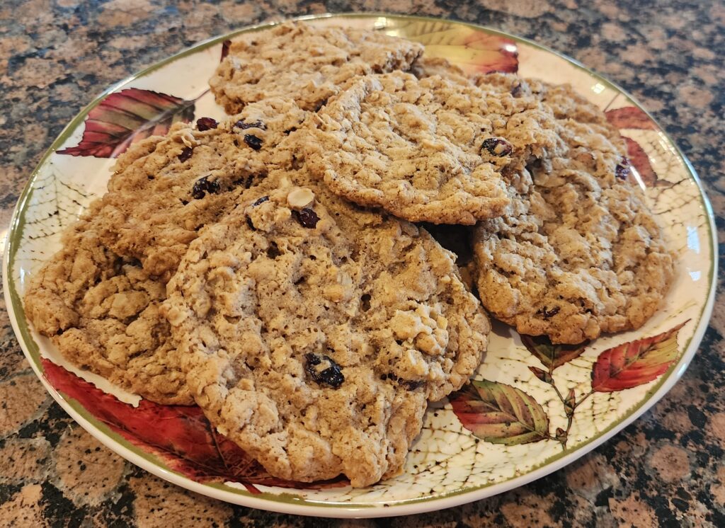 vegan cranberry oatmeal cookies