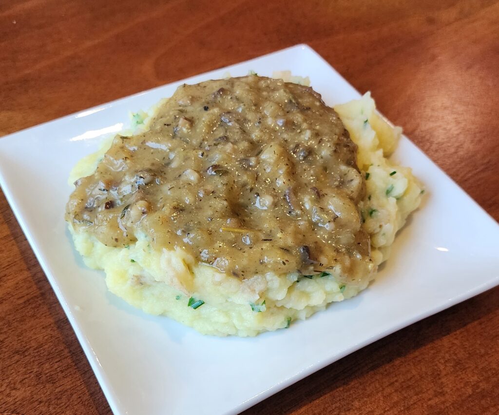 vegan mashed potatoes and vegan gravy