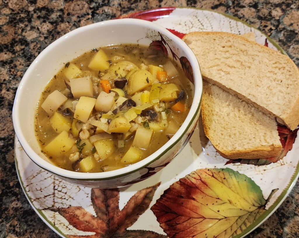 vegetable and barley soup farmhouse soup vegan soup